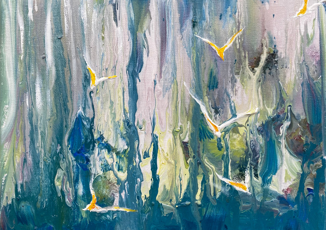 Seagulls  -  ART PRINT of an Original Oil Painting