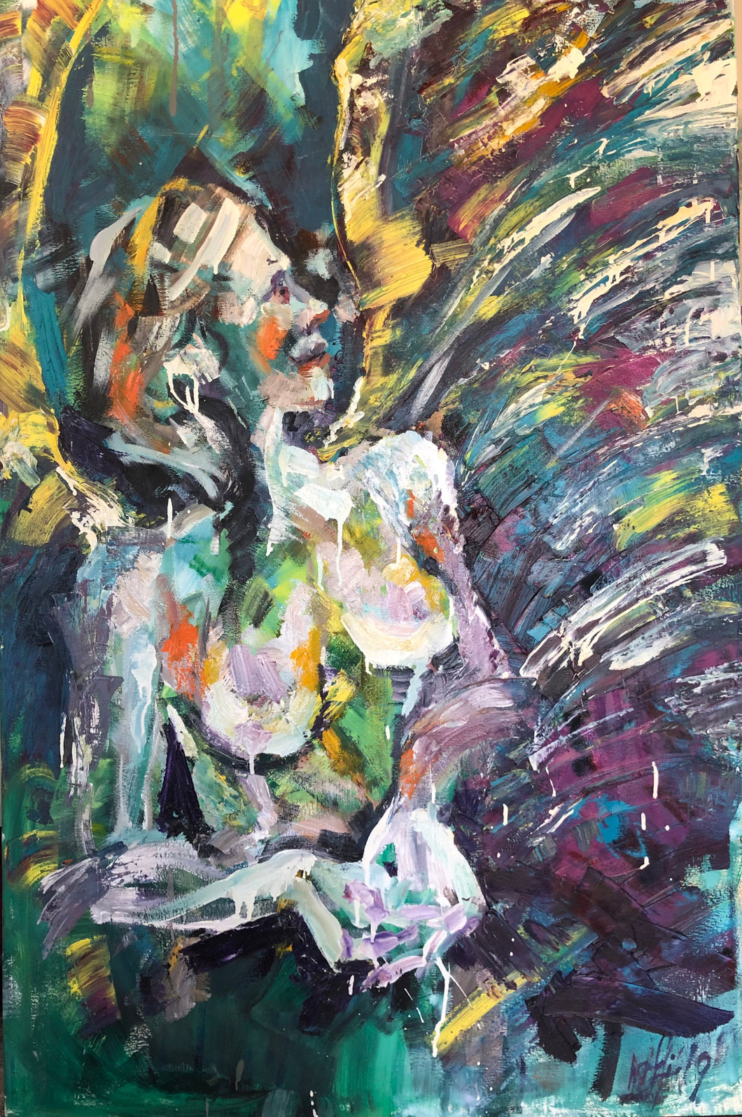 Hands and Wings- Original Oil Painting