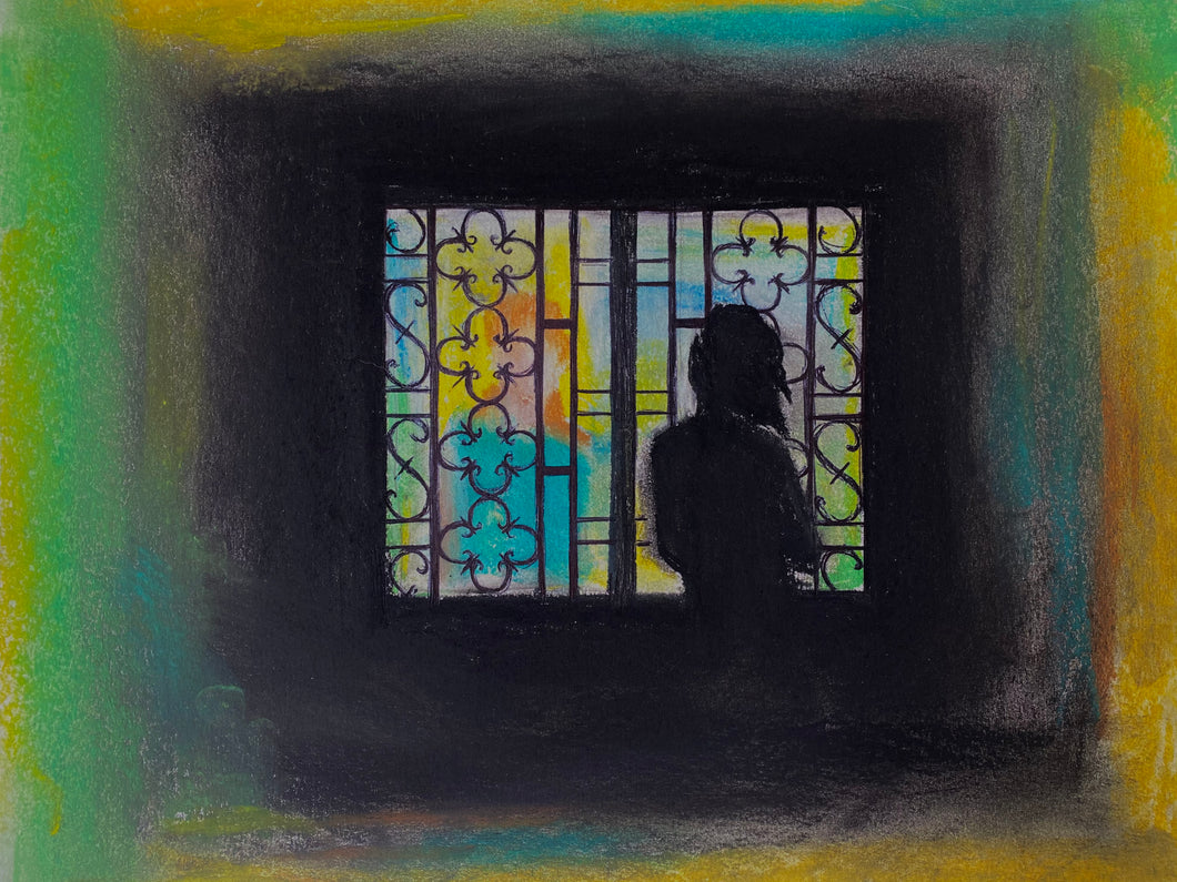 LockDown - ORIGINAL Pastel Drawing - 16.5 x12 inches - A3