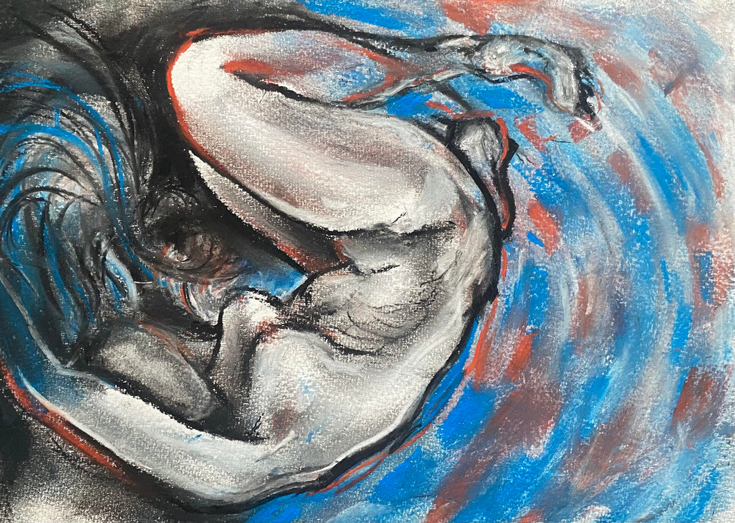 Floating - Original Pastel Drawing - 12x8 inches - A4