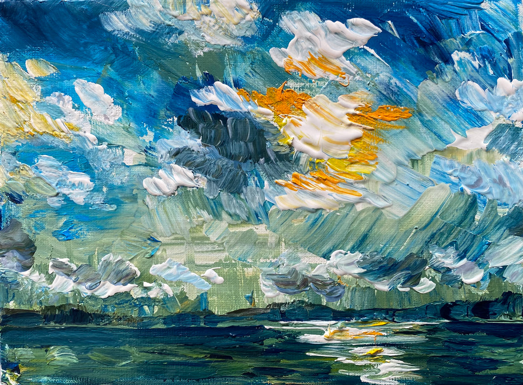 Clouds - Original Oil Pianting - 8x6 inches