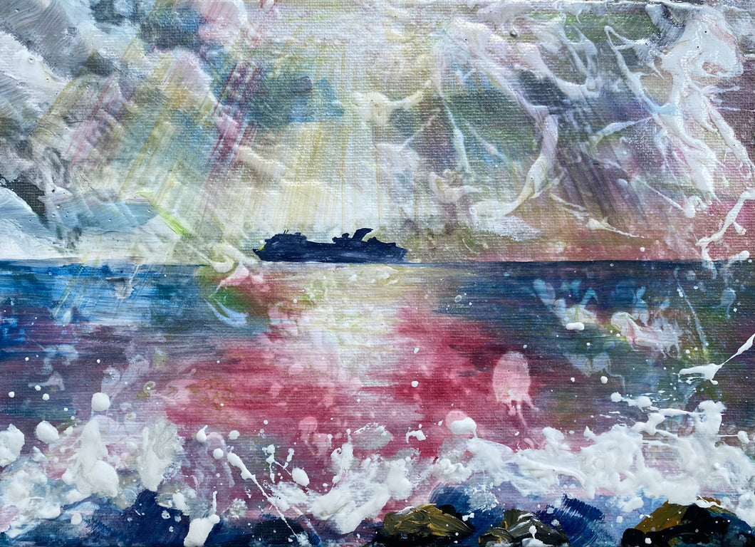 Rays over the sea -  Original Oil Painting